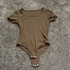 SHEIN Army Green Short Sleeve Body Suit